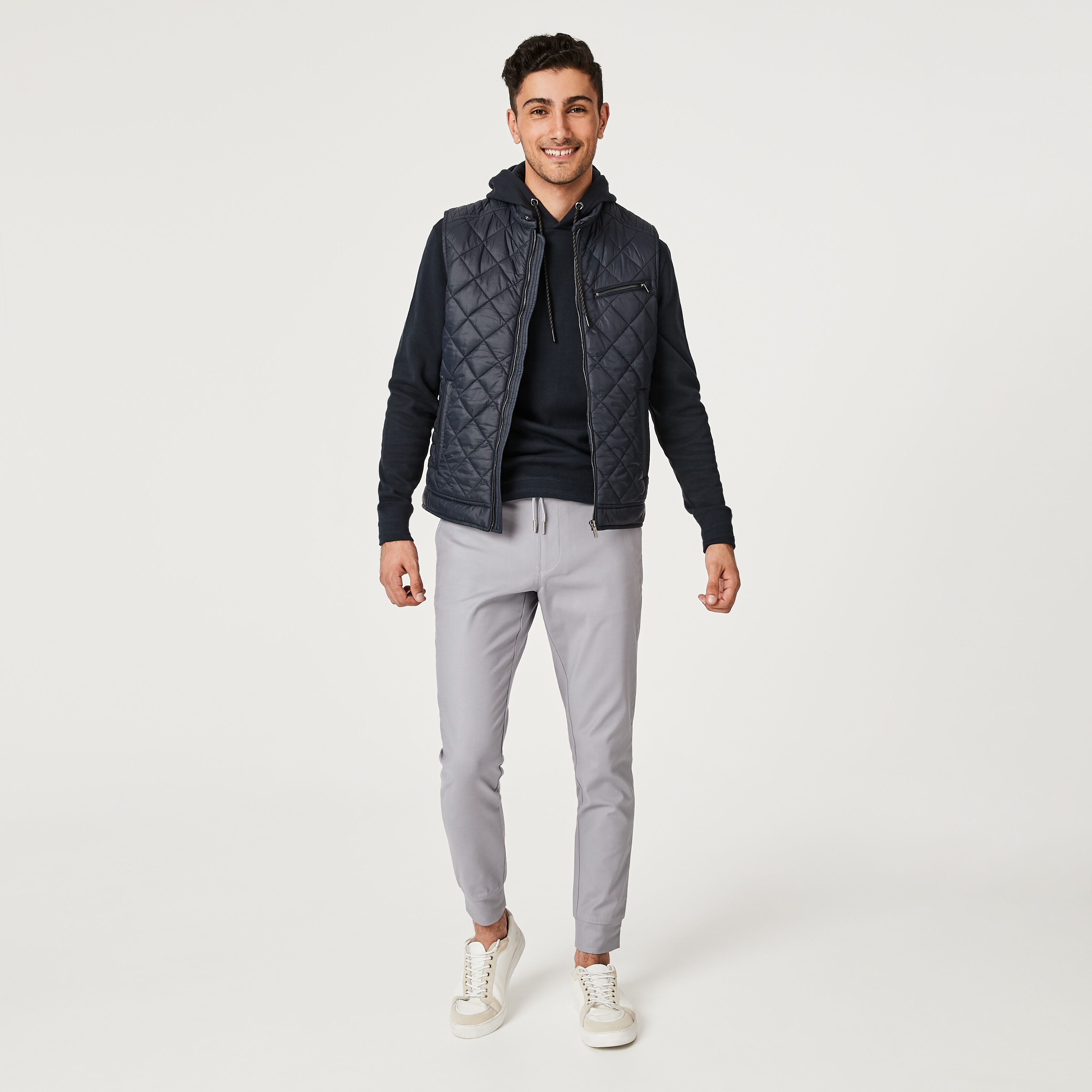 Gray cheap quilted vest